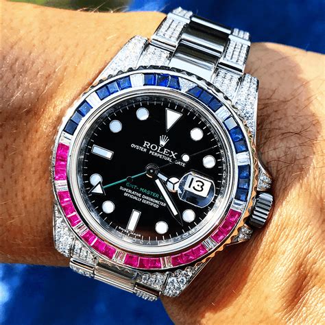 rolex gmt pepsi white dial|Rolex submariner Pepsi bezel.